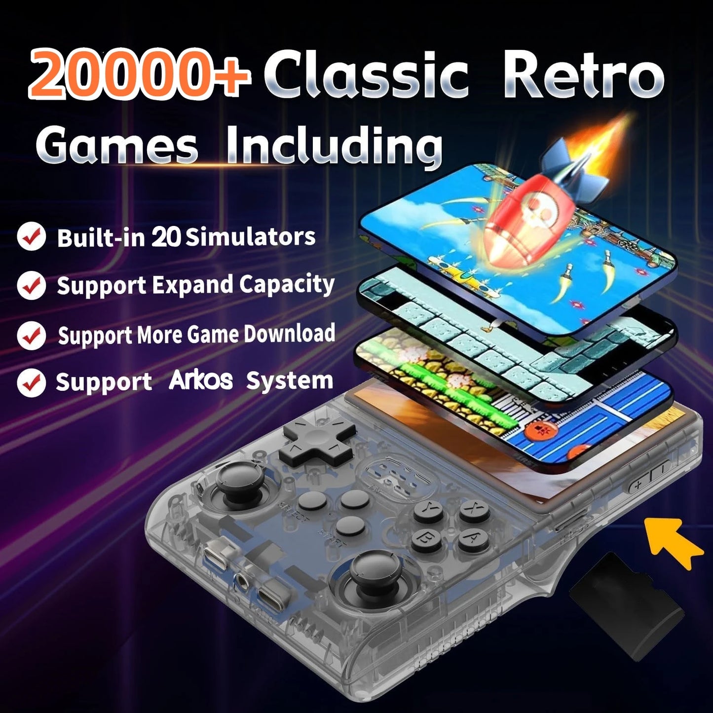 Retro Game Console Handheld Video